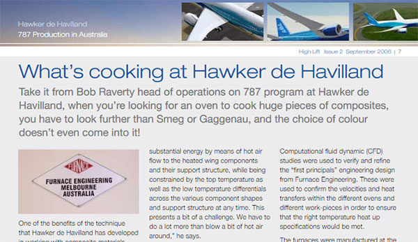 Boeing Newsletter - What's Cooking at Hawker de Havilland