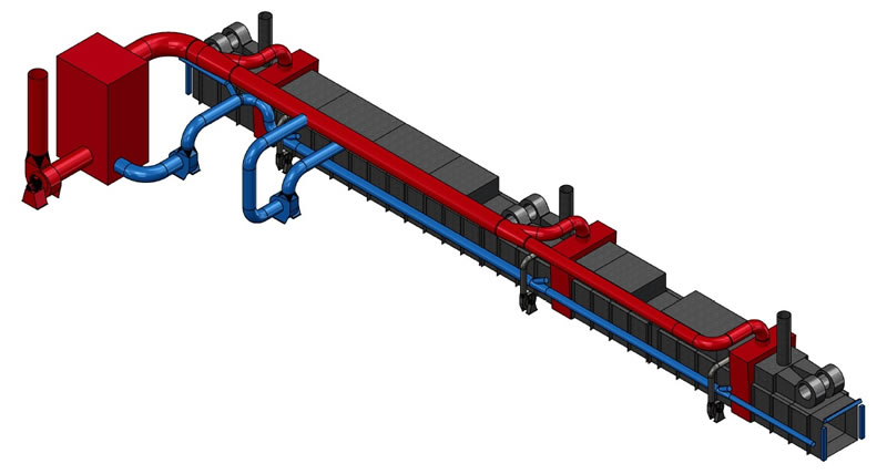 combustion blower fan oven system