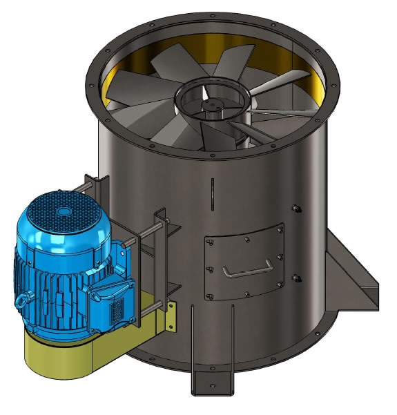 hazardous fan belt drive axial fan with anti spark ring